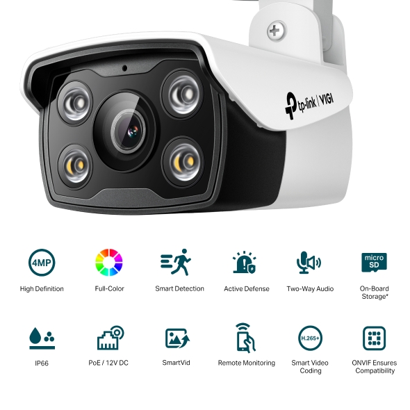 4MP Full-Color Outdoor Bullet Network Camera 